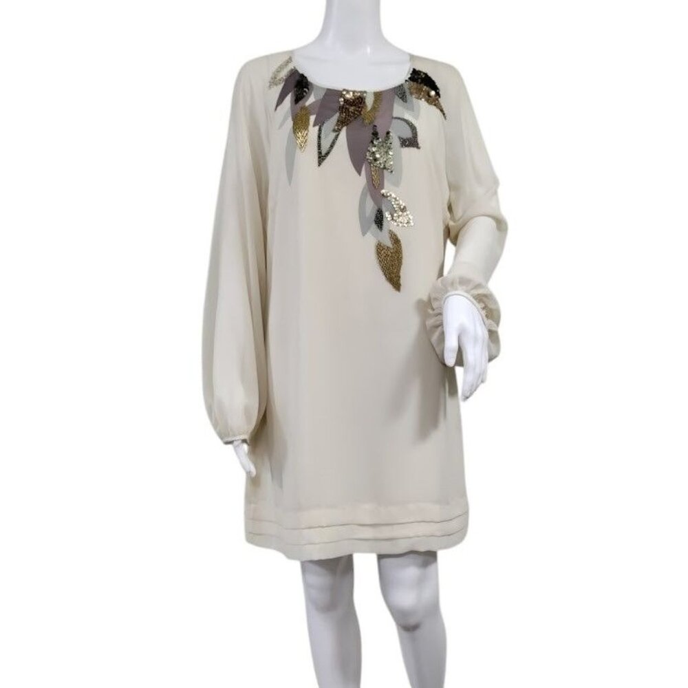 NWT Ted Baker Embellished Whimsy Weddingguest Above Knee Dress Cream Womens M - Picture 2 of 16